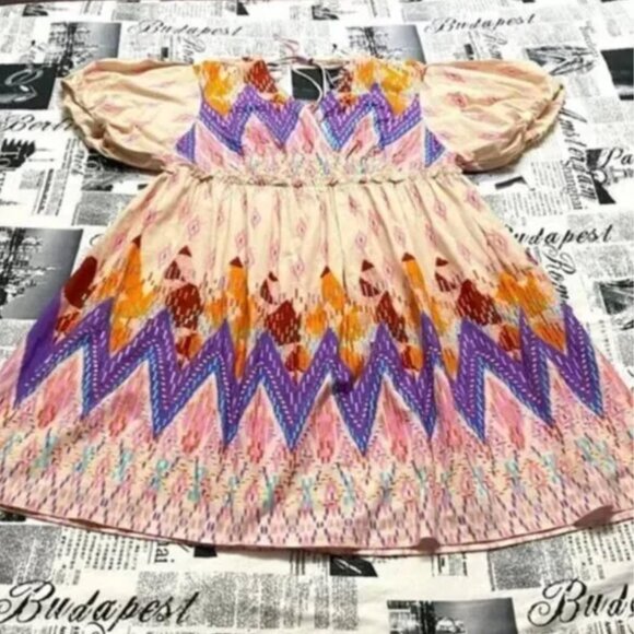 Not So Serious Abstract Embroidered Mini Dress - Size 2X - Picture 3 of 4